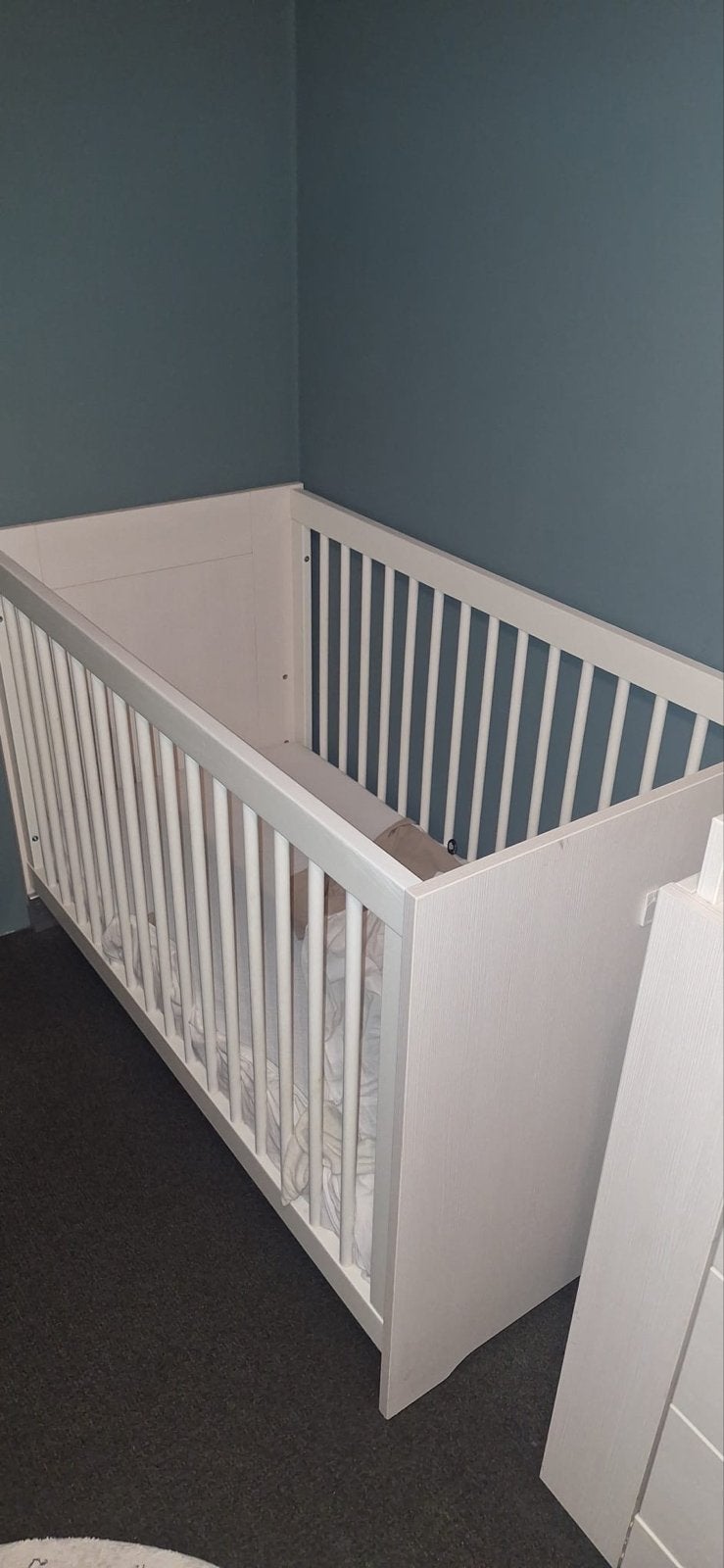 Wit ledikant met Aerosleep matras, Ophalen, Gebruikt, Ledikant