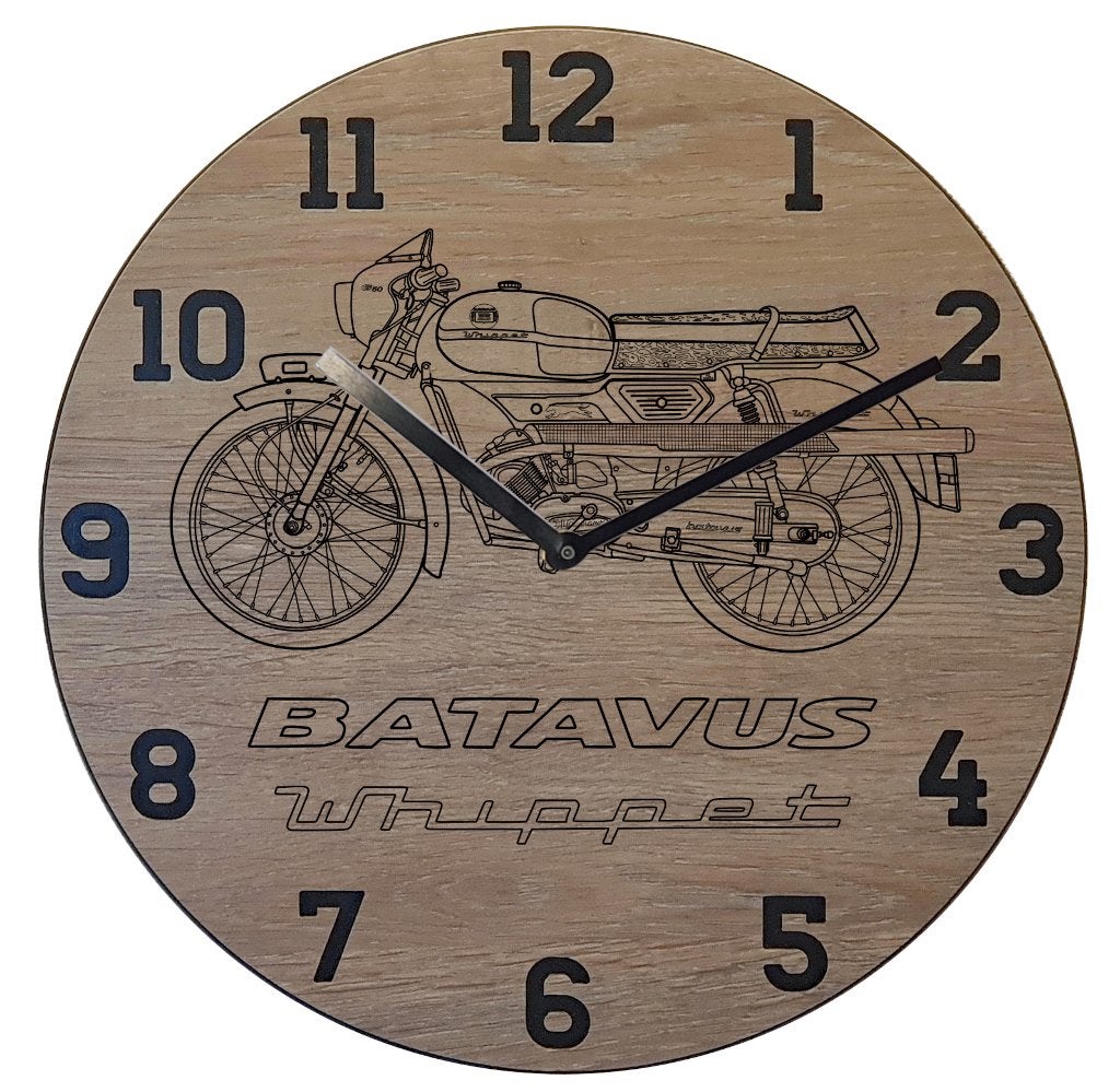 Batavus Whippet - Thema klok, Ophalen of Verzenden, Nieuw, Wandklok