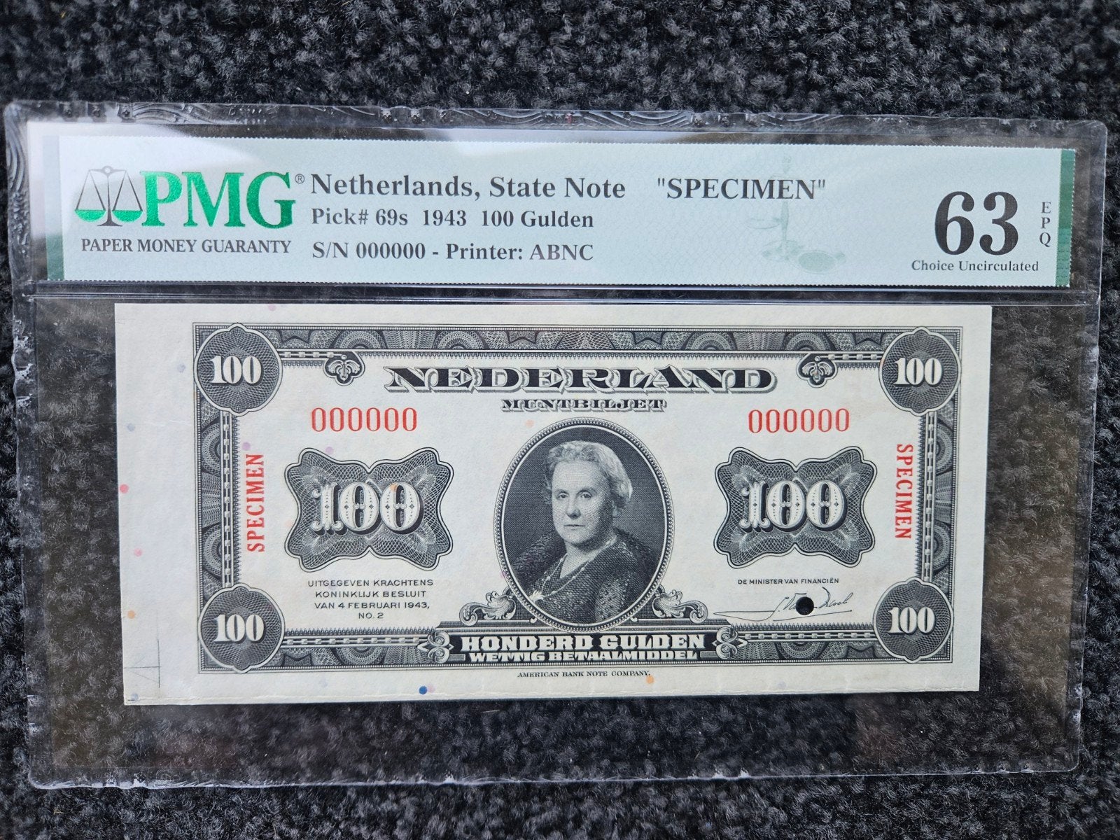 100 gulden 1943 SPECIMEN, Ophalen of Verzenden