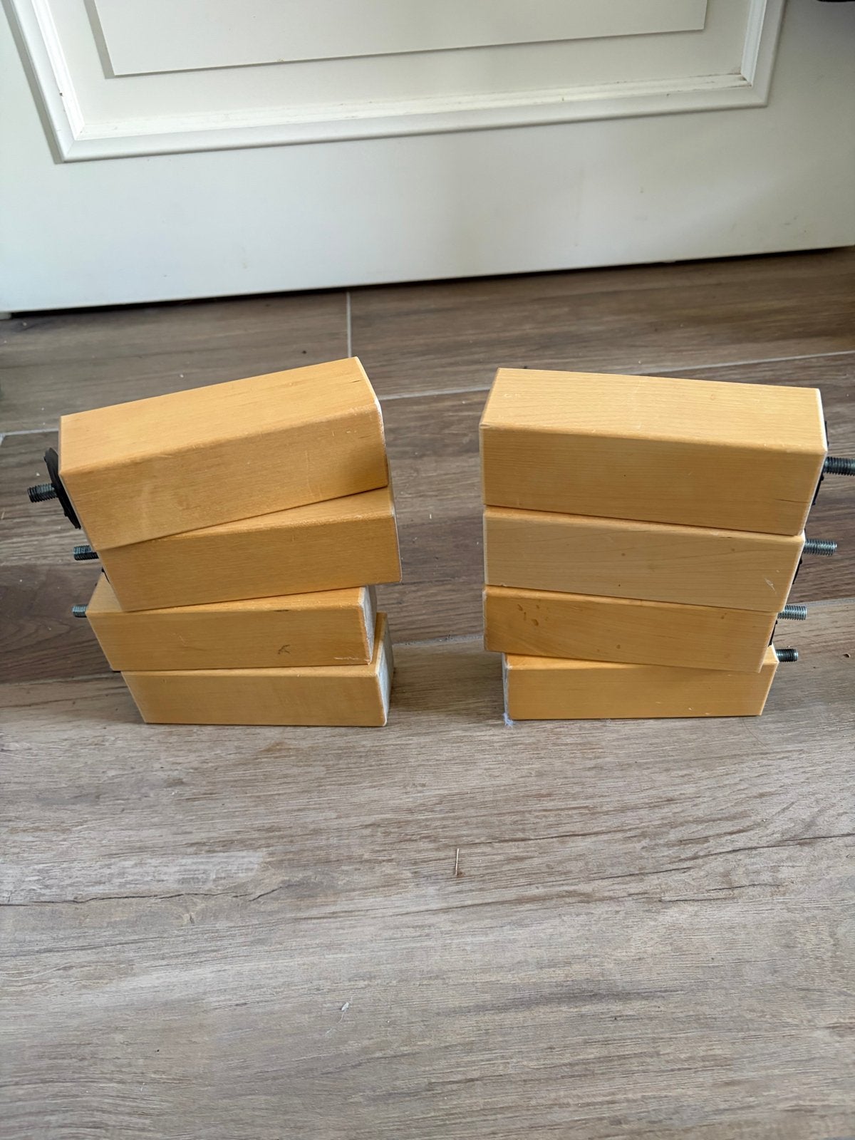 Zeer mooi: Set van 8 houten meubelpoten, Tafelpoot, Gebruikt, Rechthoekig, Overige houtsoorten