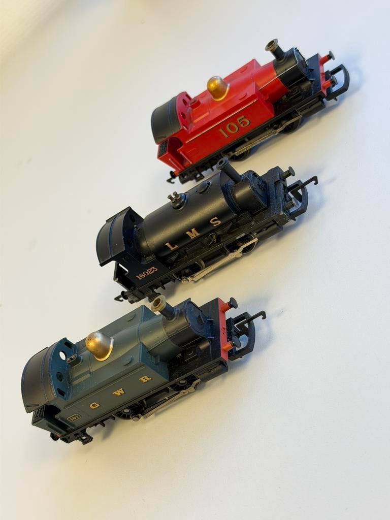 3x Hornby OO Stoomlocomotieven LMS GWR 1/76 loc locomotief, Overige merken, Locomotief, Ophalen of Verzenden, Zo goed als nieuw