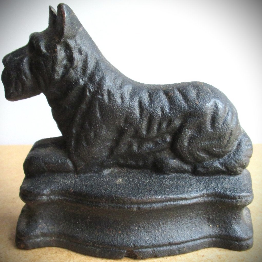 Terrier~Scottie~Hond~Schnauzer~Gietijzeren Deurstopper~, Ophalen of Verzenden, Gebruikt, Hond of Kat, Overige typen
