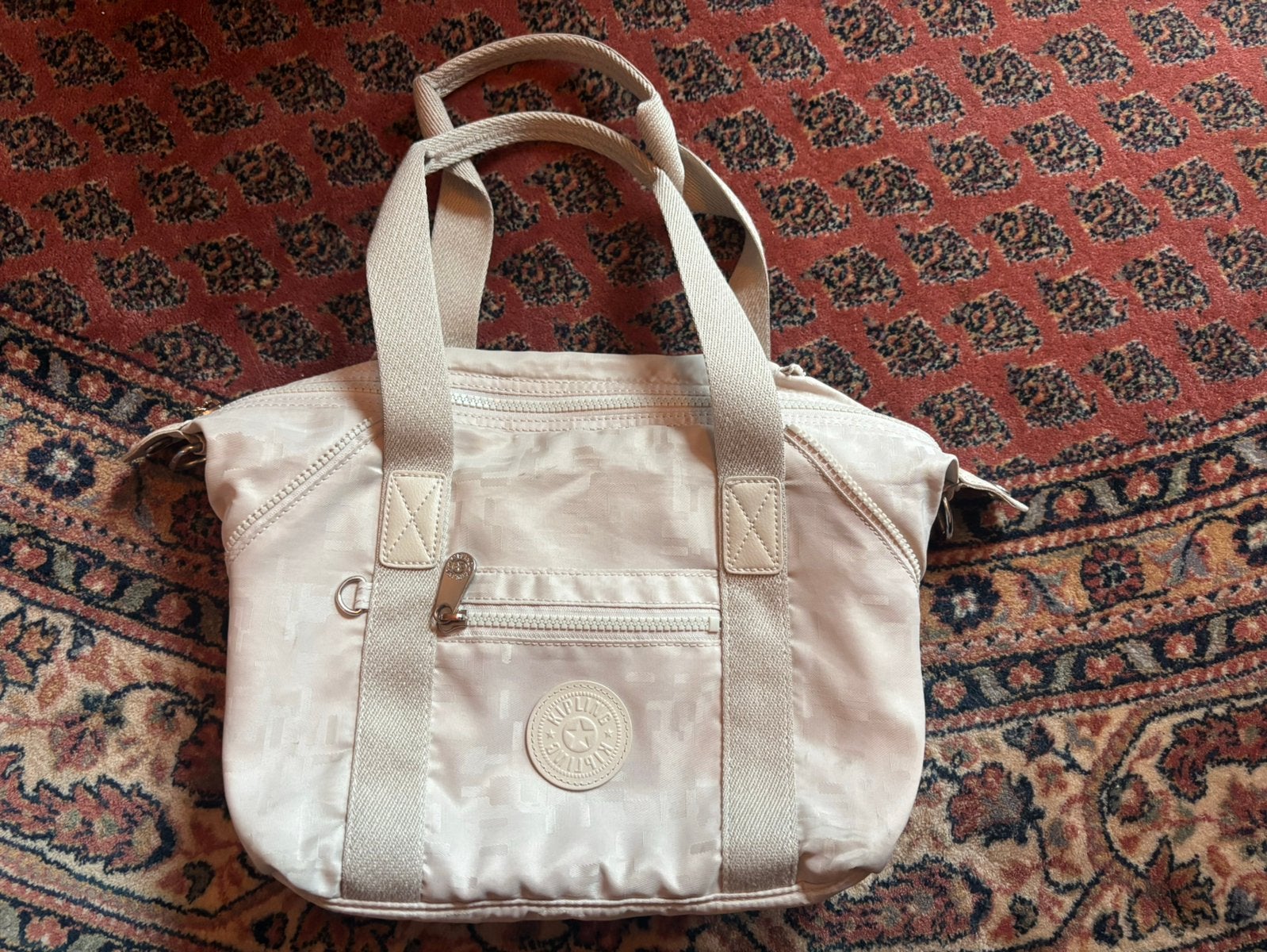 Kipling schouder- en/of handtas crème, Ophalen of Verzenden, Gebruikt, Beige, Kipling
