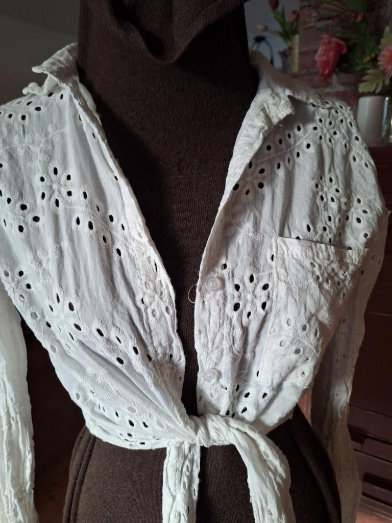 Costes blouse Broderie wit s m, Ophalen of Verzenden, Zo goed als nieuw, Wit