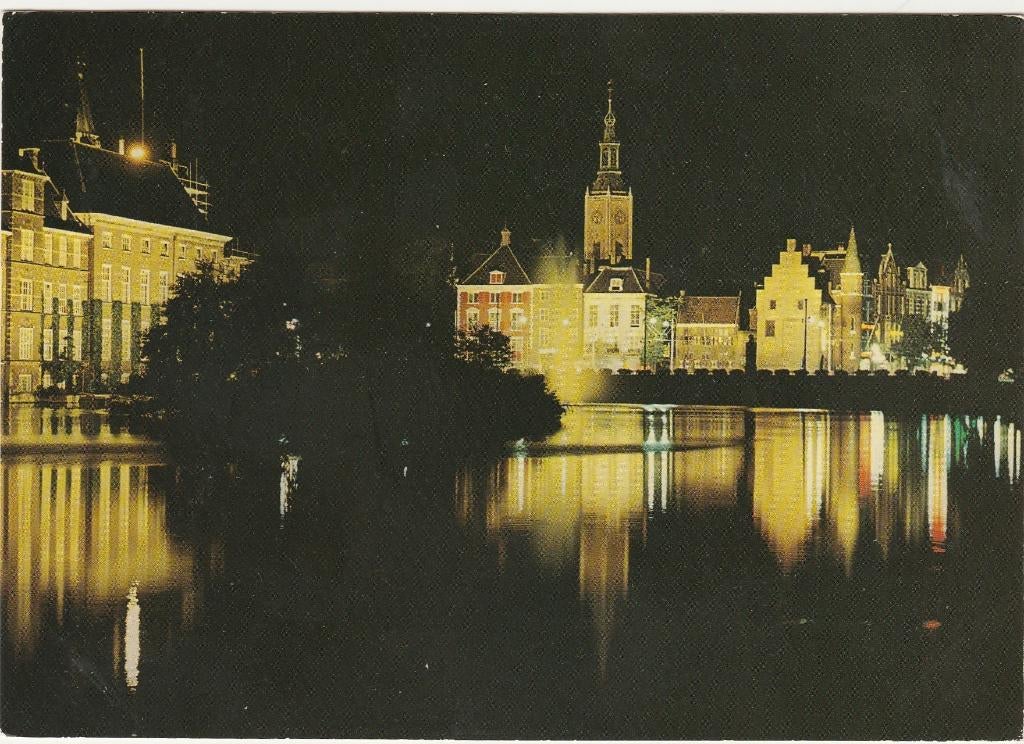 DEN HAAG Hofvijver Avond, Verzenden, 1960 tot 1980, Gelopen, Zuid-Holland