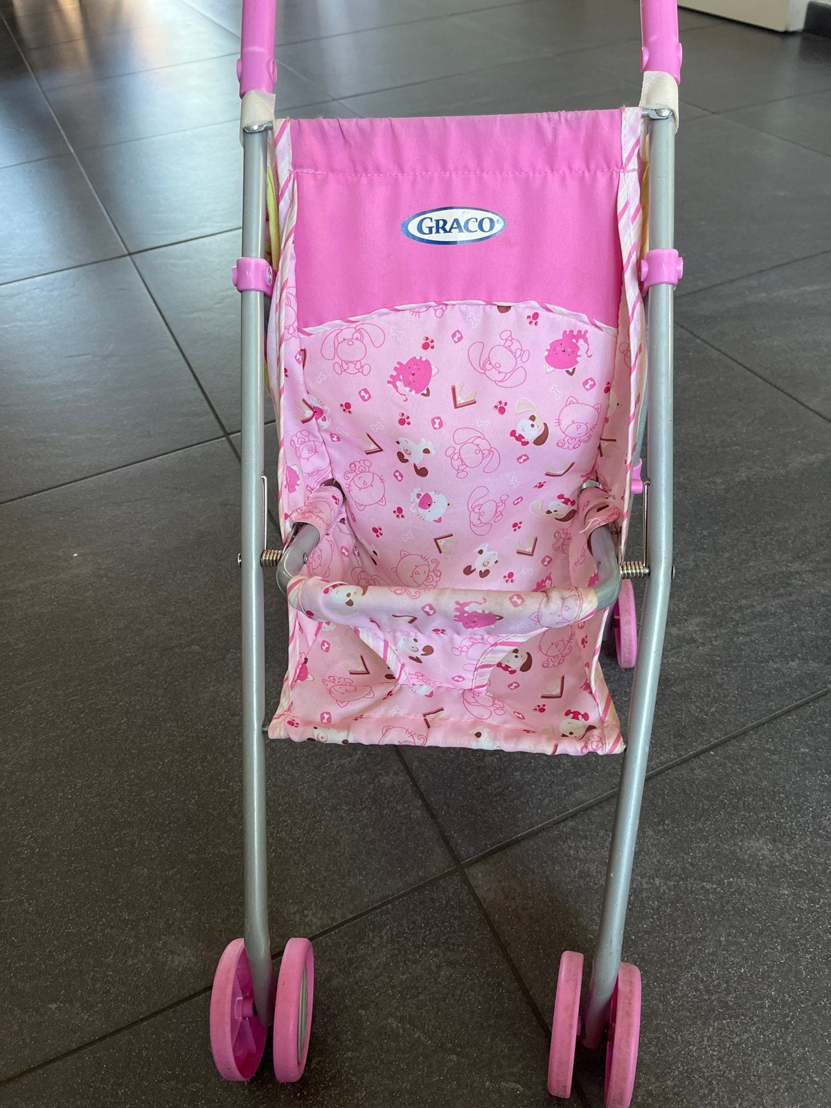 Roze poppenbuggy (Graco) met campingbedje, Ophalen of Verzenden, Gebruikt