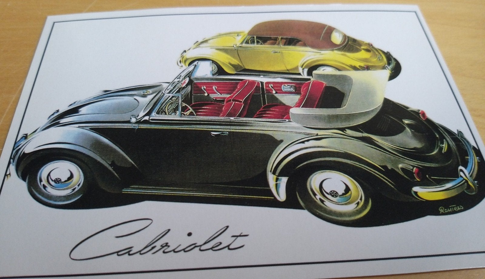 oude kaart Volkswagen Kever cabriolet éérste type porto 2,85, Ophalen of Verzenden, Zo goed als nieuw, Volkswagen