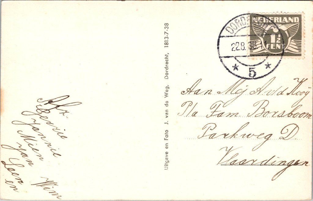 Dordrecht - 12 oude ansichtkaarten Grote Kerk, Verzenden, 1940 tot 1960, Gelopen, Zuid-Holland