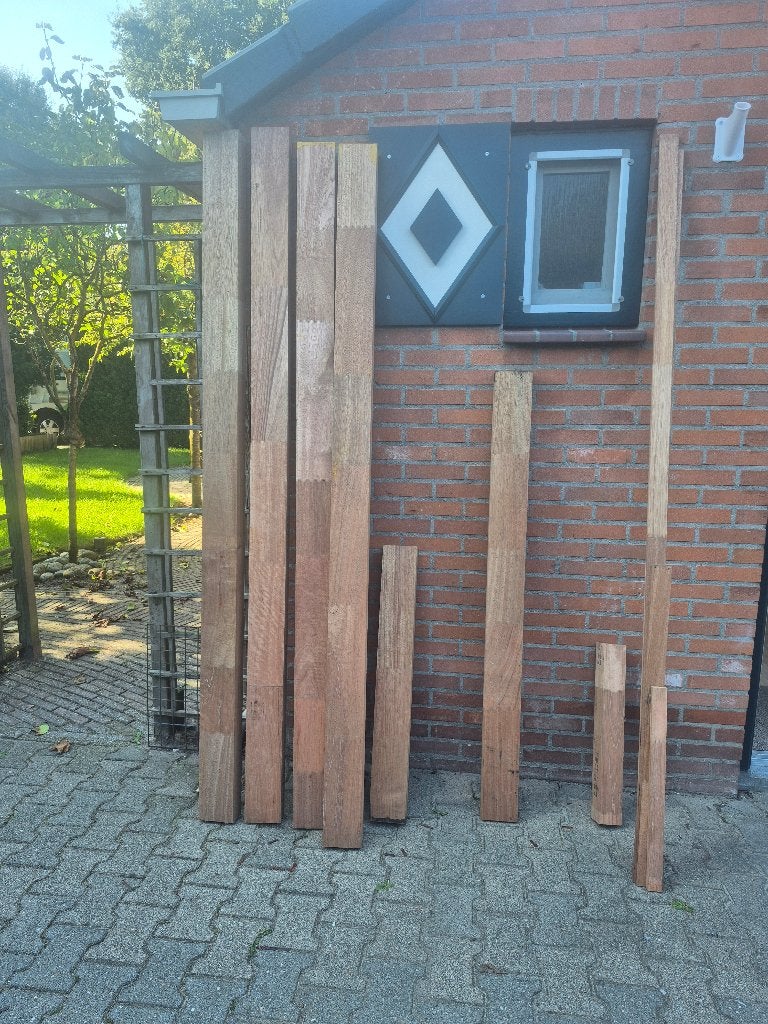 Meranti balken, Ophalen, Nieuw, 200 tot 250 cm, 50 mm of meer