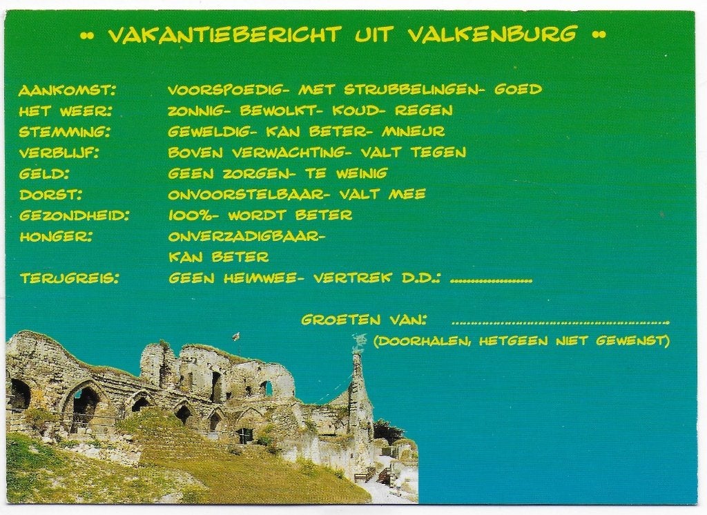 Valkenburg Ongelopen Ansichtkaart ( A71 ), Ophalen of Verzenden, 1980 tot heden, Ongelopen, Limburg