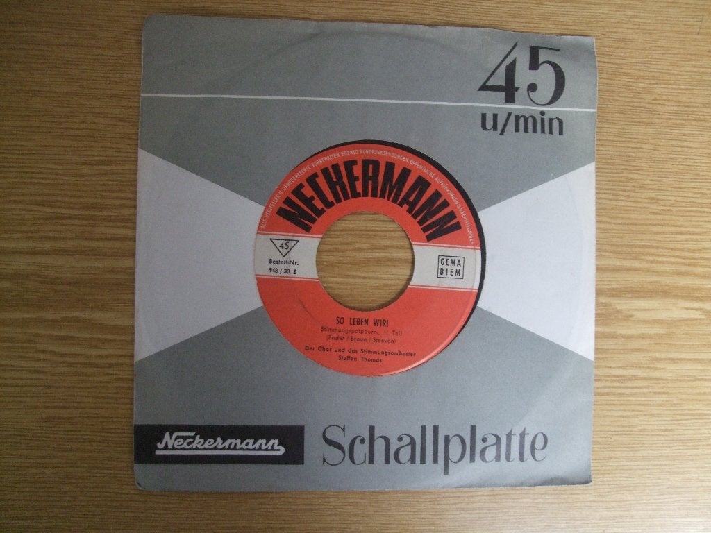 STEFFEN THOMAS   SO LEBEN WIR    stimmungspotpourri, Ophalen of Verzenden, Zo goed als nieuw, 7 inch, Pop