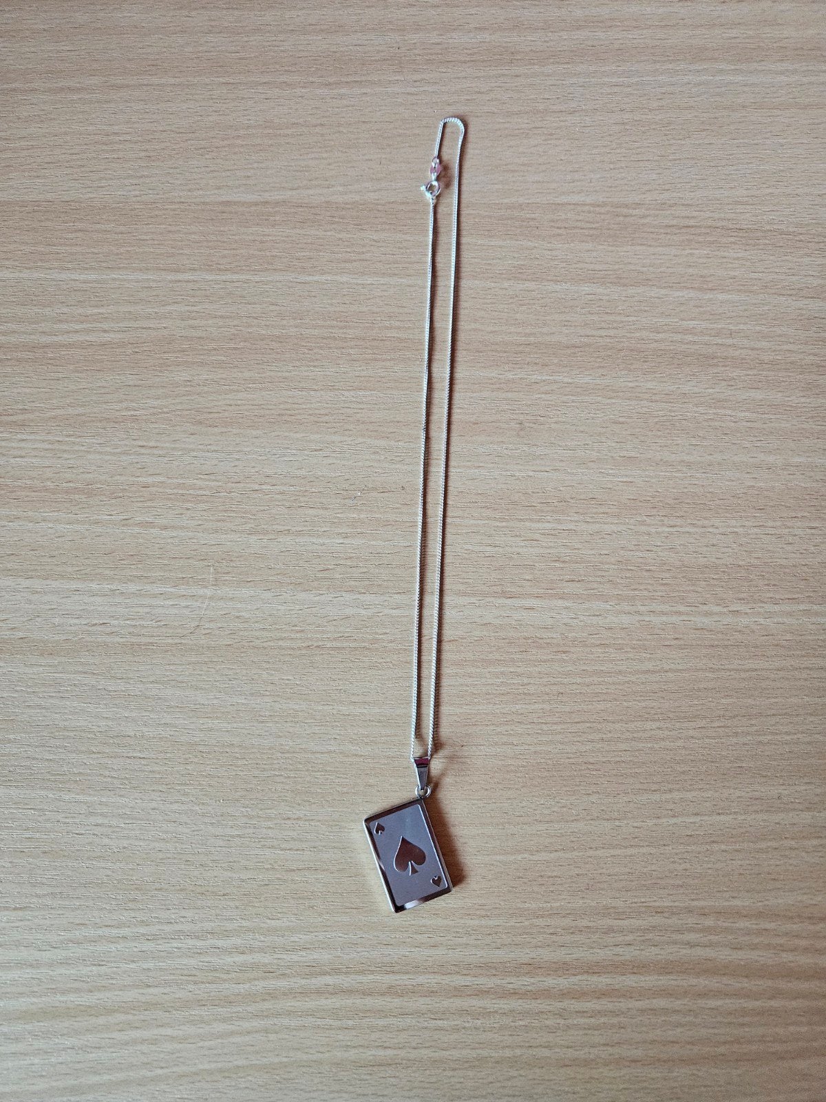 Ketting met Ace of Spades speelkaart, Ophalen of Verzenden, Zo goed als nieuw, Zilver