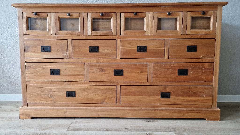 ladekast / dressoir van teakhout, Ophalen, Gebruikt, 150 tot 200 cm, Teakhout