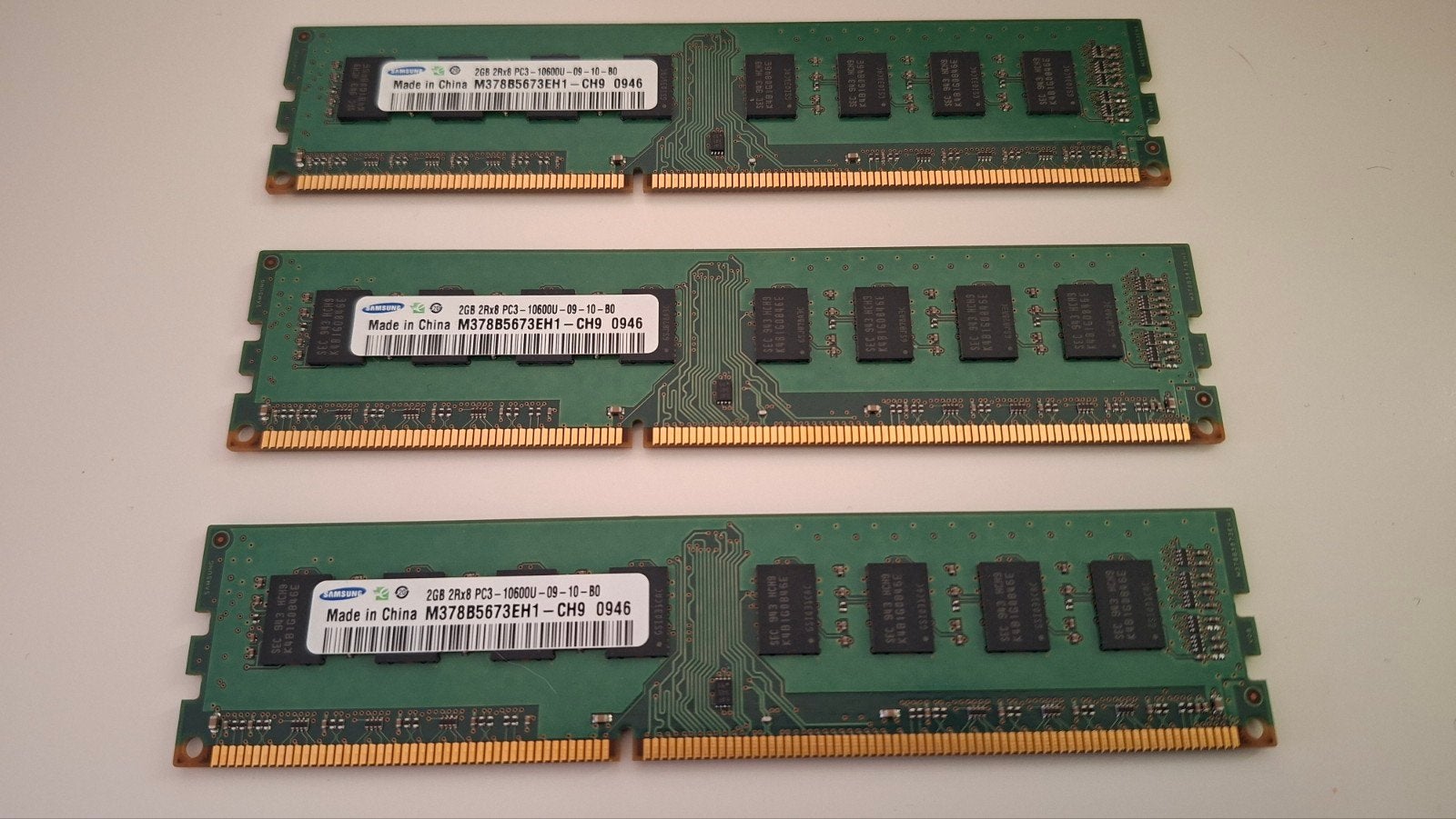 3x Samsung 2GB DDR3 RAM Geheugenkaarten voor Desktop, Gebruikt, DDR3, Ophalen of Verzenden, Desktop