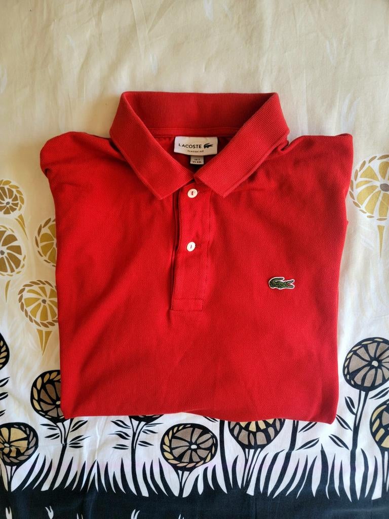 Super mooie, originele, rode Lacoste polo, XXL, Fr.7 zie afm, Lacoste, Overige maten, Ophalen of Verzenden, Zo goed als nieuw