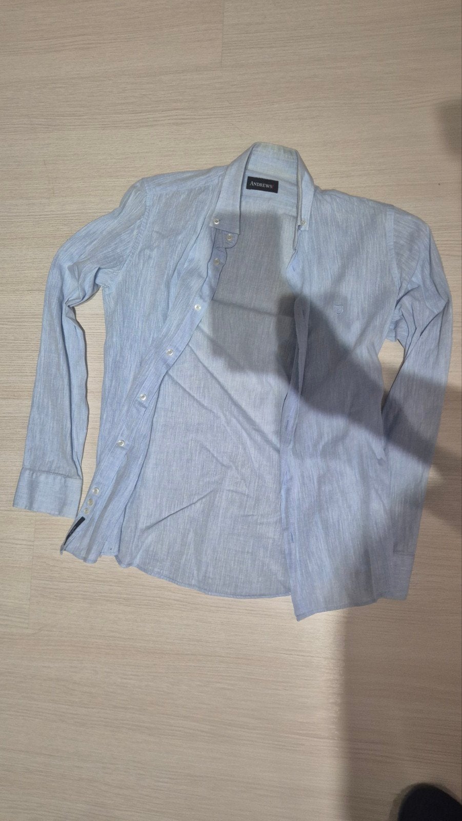Overhemd heren - Linnen, Blauw maat S, Blauw, Halswijdte 38 (S) of kleiner, Ophalen of Verzenden, Zo goed als nieuw