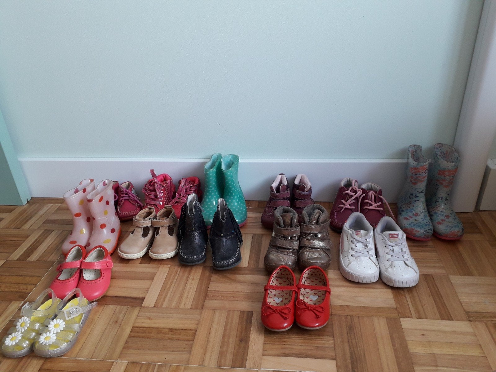 14 paar schoenen/laarzen voor meisje, maat 19 t/m 25, Ophalen of Verzenden, Meisje, Schoentjes