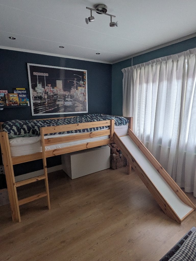 Hoogslaper mèt glijbaan, Ophalen, Gebruikt, Eenpersoons, Minder dan 160 cm