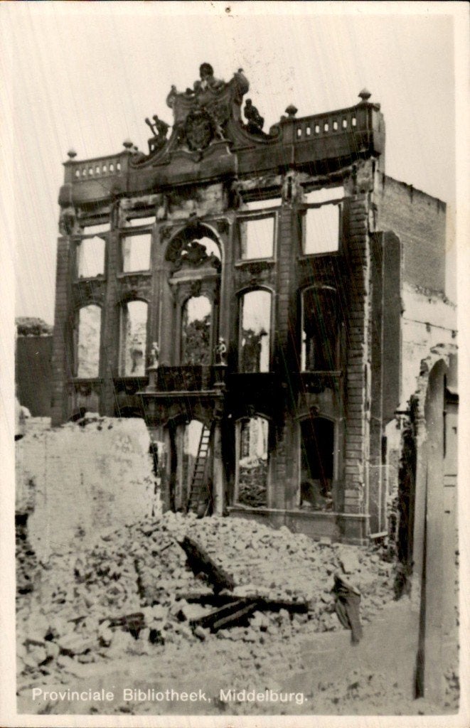 Middelburg - Provinciale Bibliotheek - Ruïne, Ophalen of Verzenden, 1940 tot 1960, Ongelopen, Zeeland
