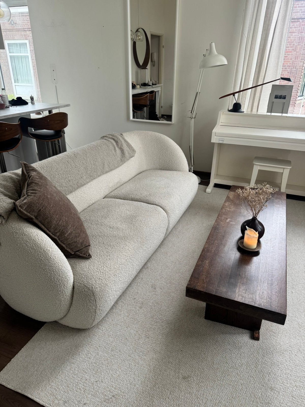 Boucle bank Sofa Company, Japandi / scandinavisch, Gebruikt, Driepersoons, 75 tot 100 cm