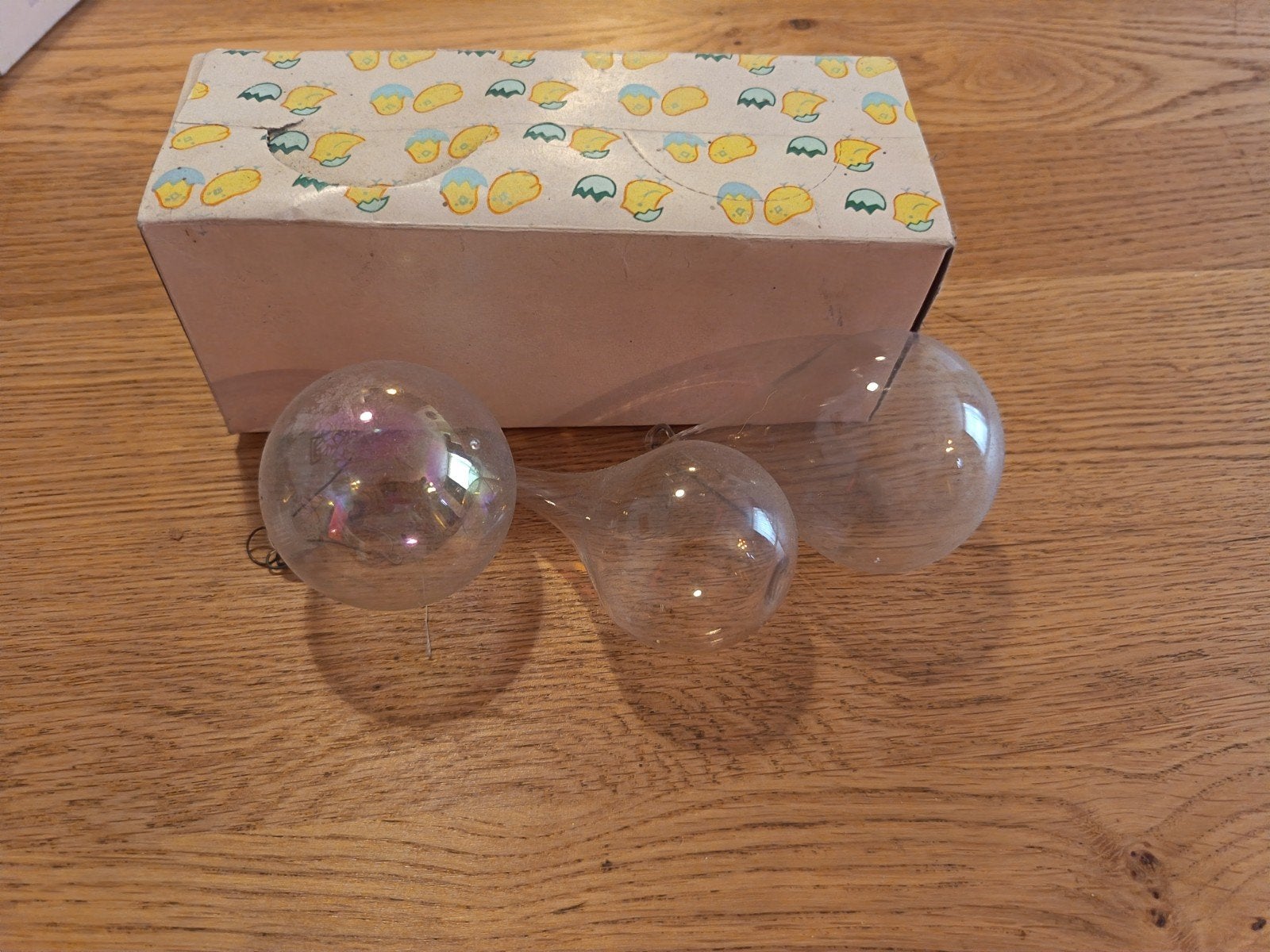 Vintage Glazen Kerstballen / Druppels met Oogje (3 stuks), Ophalen of Verzenden