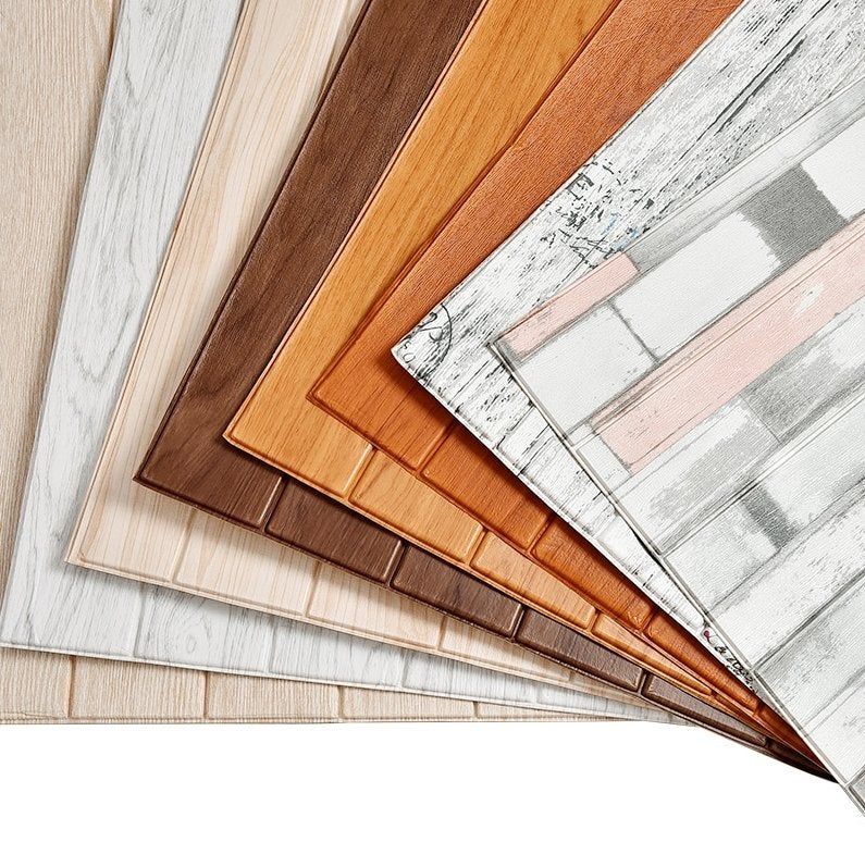 Zelfklevend 3D Houten Behang Sticker Muur Plank Planken, Verzenden, Zelfklevend of Muursticker