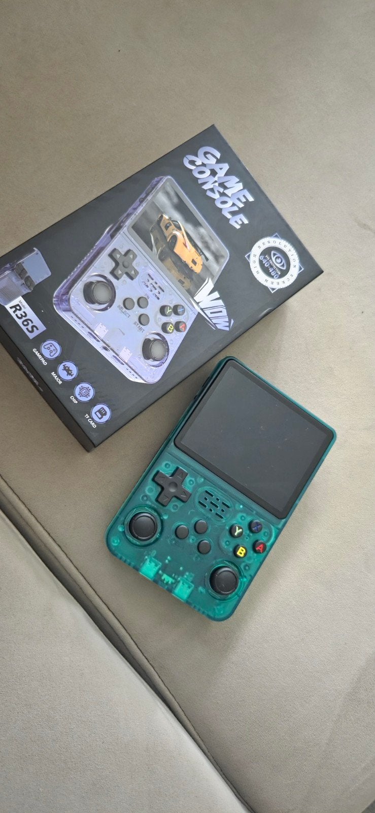 R36S Retro Handheld Game Console - Transparant Groen, Ophalen of Verzenden, Overige merken, Nieuw