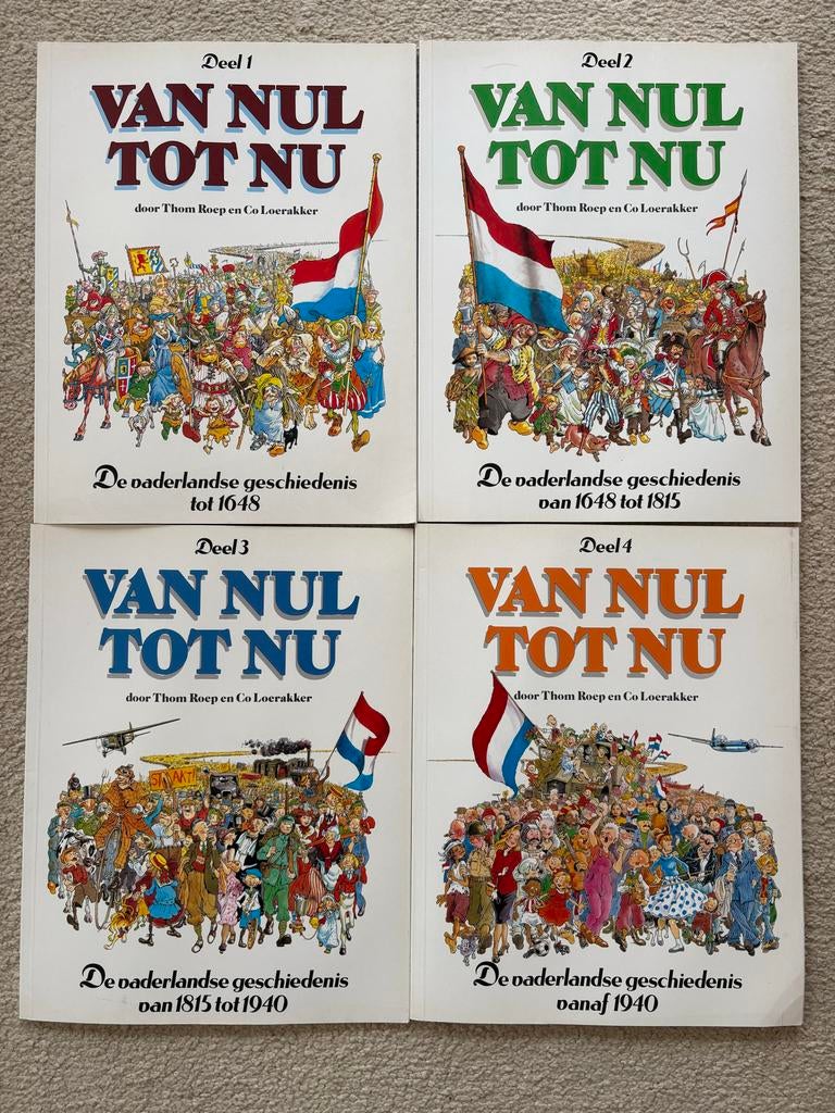 Van Nul Tot Nu - complete serie van 4 geschiedenisboeken, Boeken, Ophalen, 20e eeuw of later, Gelezen