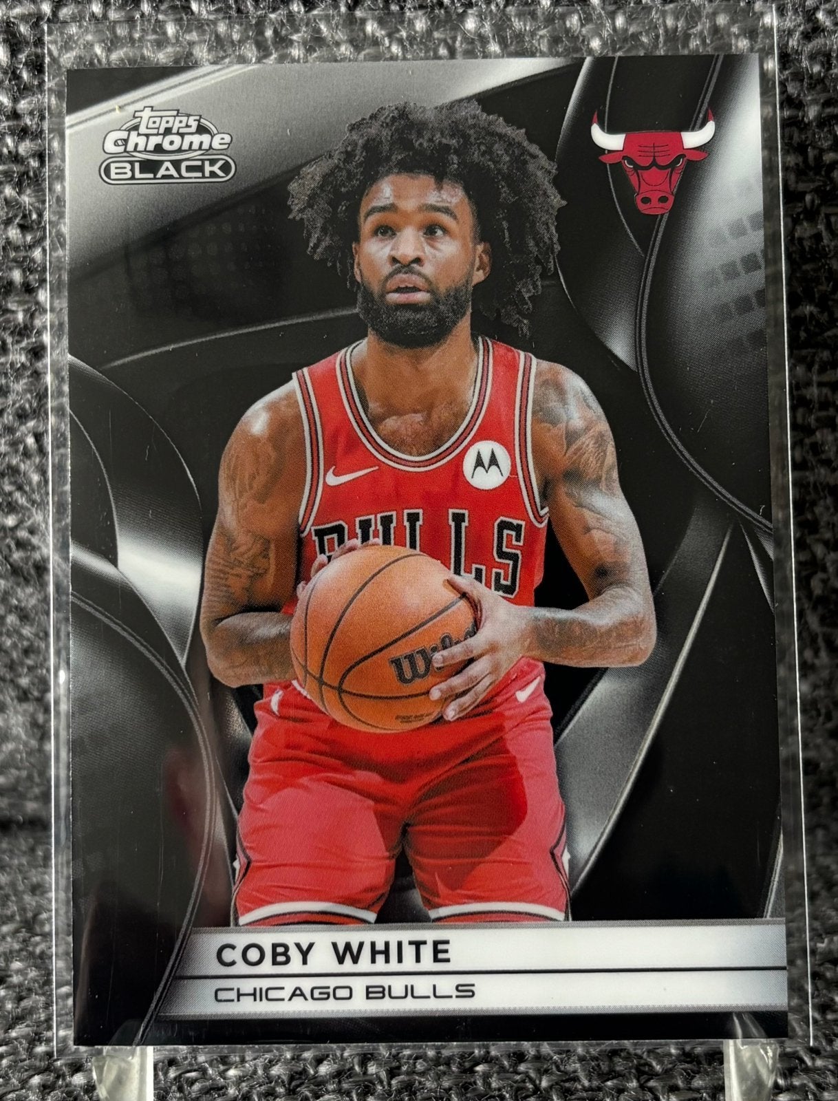Coby White Chicago Bulls Topps Chrome Black NBA card Hornets, Ophalen of Verzenden, Nieuw, Plaatje