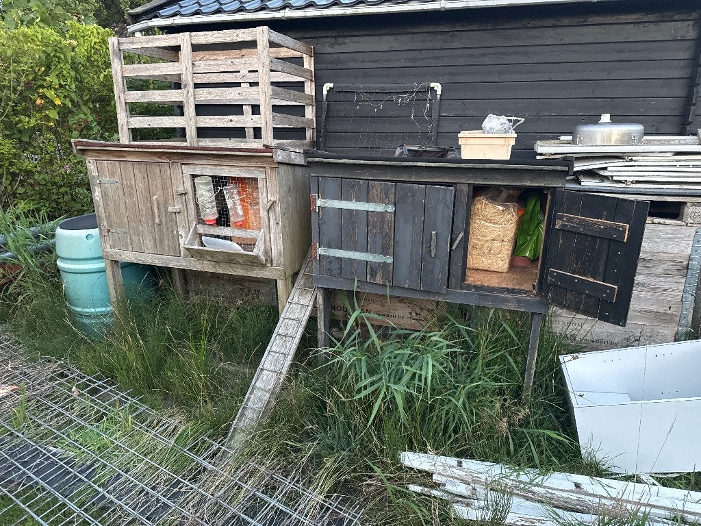 Houten konijnenhok met loopplank en buitenren, Dieren en Toebehoren, Ophalen of Verzenden, 90 cm of meer, Konijn, Hok