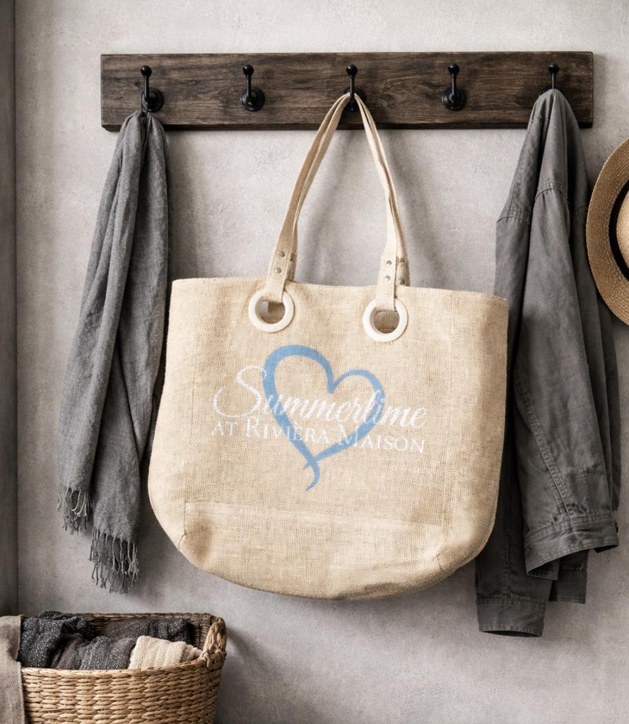 Riviera Maison Summertime strandtas nieuw, Sieraden, Tassen en Uiterlijk, 40 tot 60 cm, 20 tot 30 cm, Beige, Ophalen of Verzenden