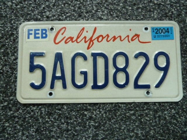 Kentekenplaat licenseplate California 2004 USA, Verzamelen, Verzenden, Gebruikt, Auto's