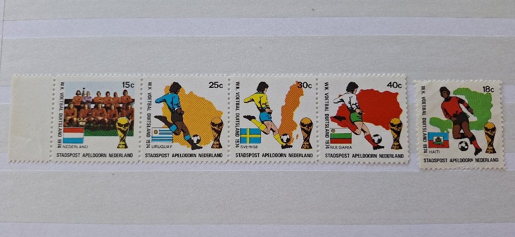 WK Voetbal Duitsland 1974 Stadszegels Apeldoorn, Ophalen of Verzenden, Na 1940, Postfris