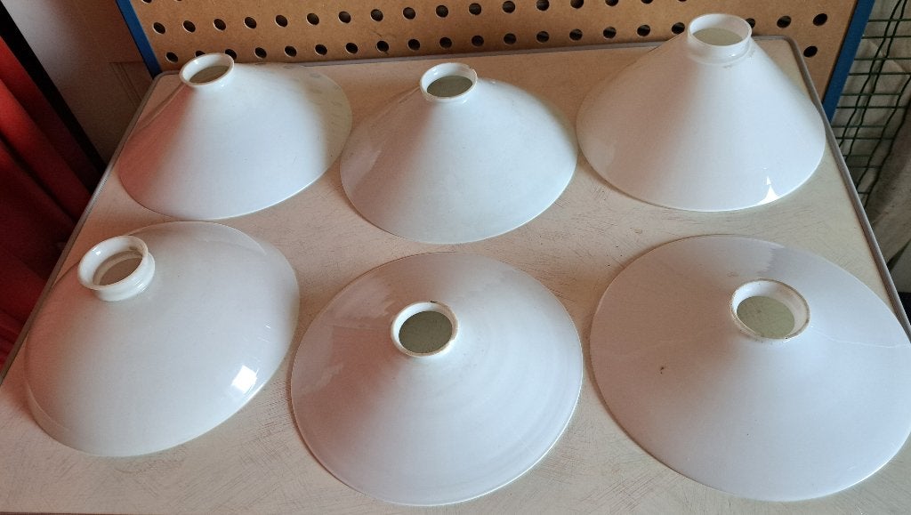 Verschillende witglazen lampenkapjes, Ophalen of Verzenden, Zo goed als nieuw, Glas