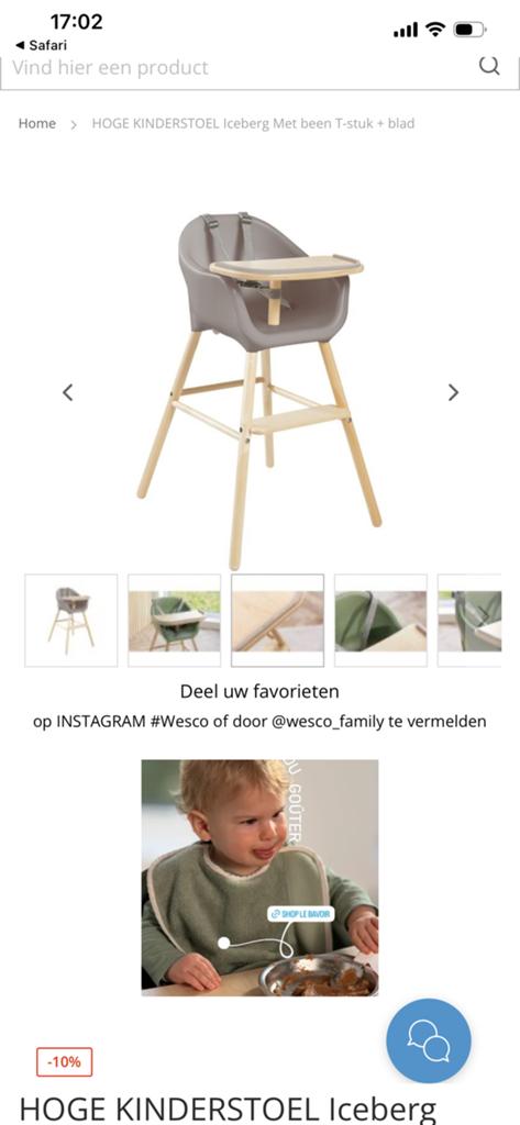 Wesco Hoog kinderstoelen prima conditie, Kinderen en Baby's, Kinderstoelen, Ophalen of Verzenden, Zo goed als nieuw, Overige typen