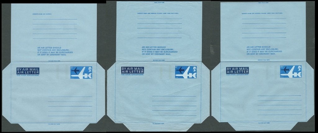 ENGELAND 1971-75 3 verschillende VC10 Airletters, Postfris., Verzenden, Postfris