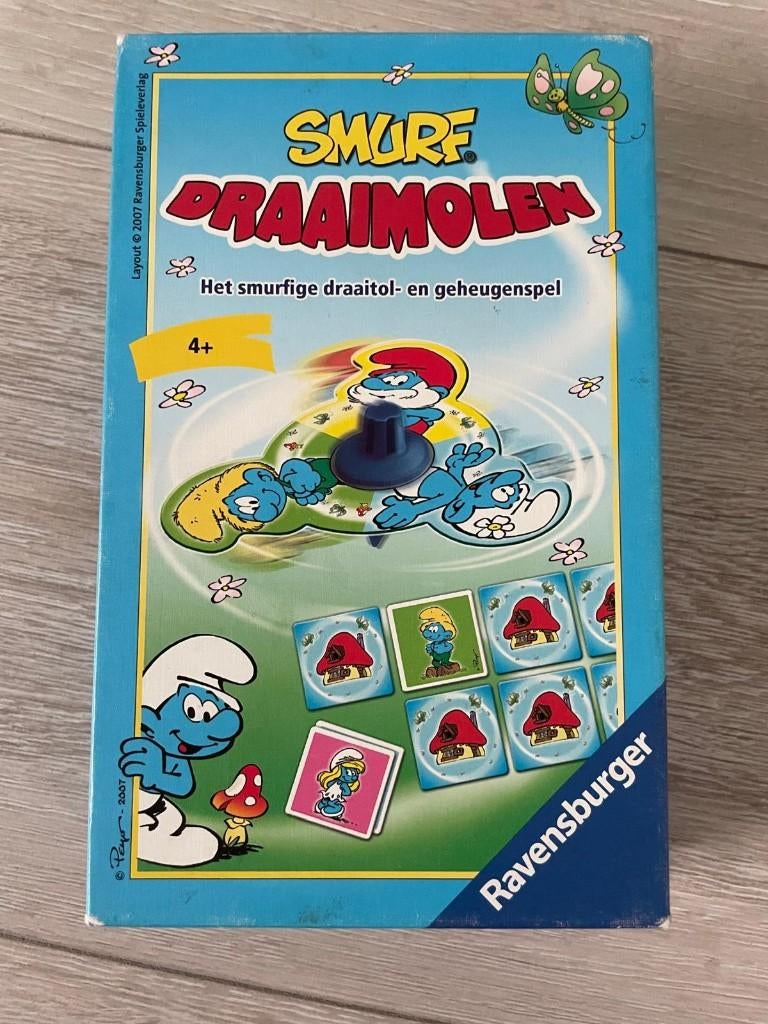 Smurf Draaimolen spel - Ravensburger, Ophalen of Verzenden, Gebruikt, Verschillende Smurfen, Overige typen