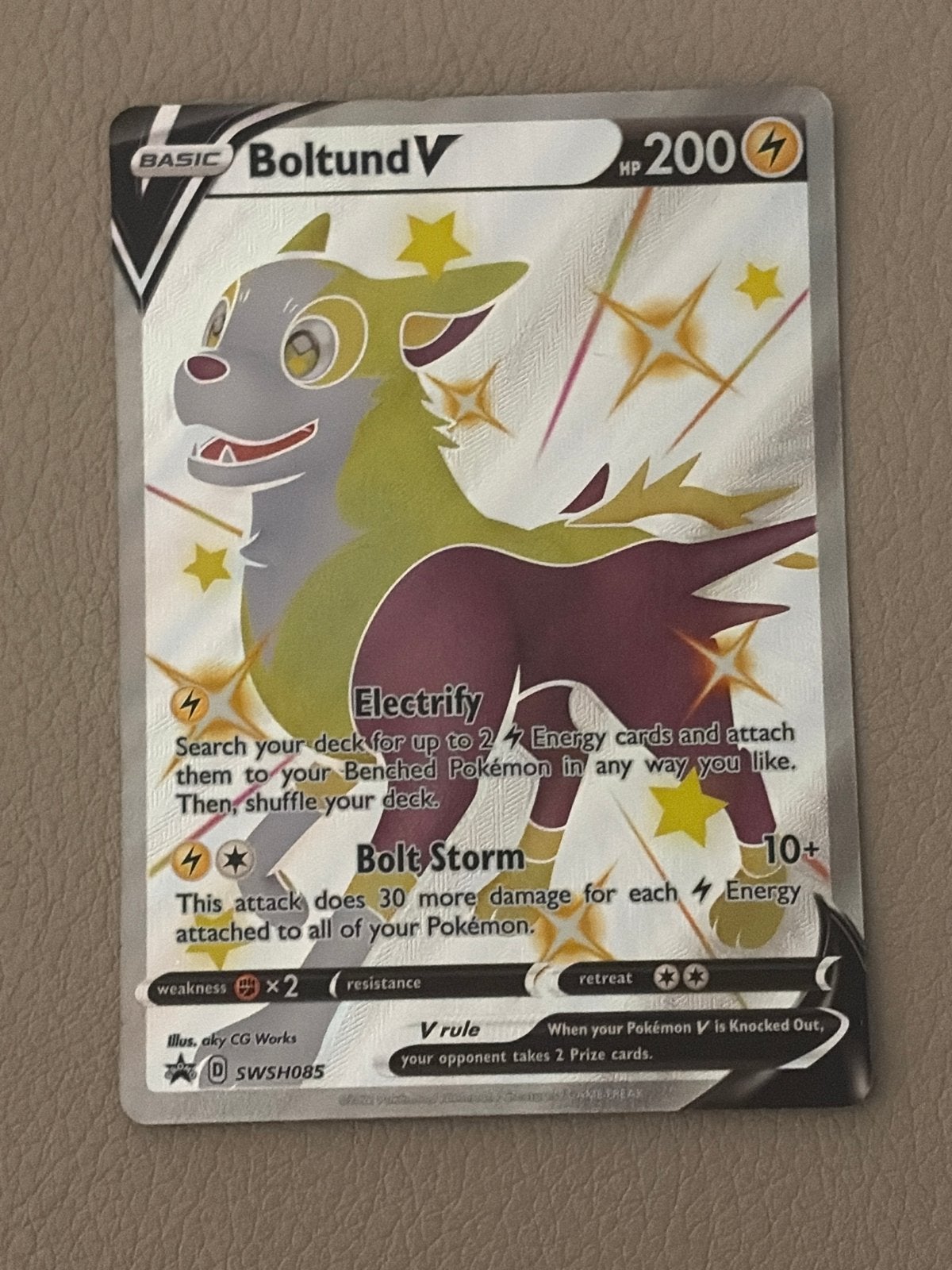 Boltund V SWSH085 Promo Pokémon Kaart, Ophalen of Verzenden, Zo goed als nieuw, Losse kaart, Foil