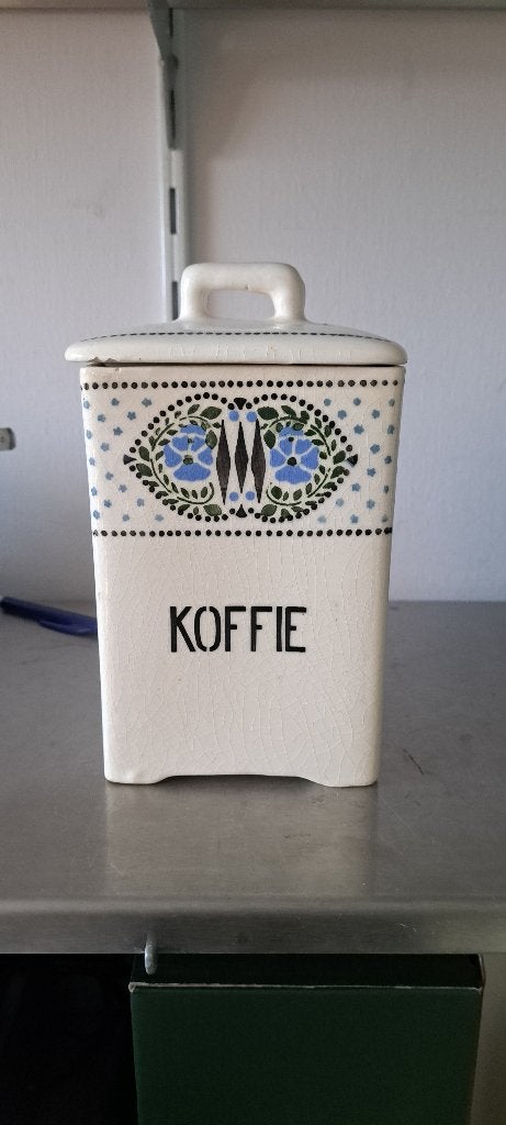 Aardewerk voorraadpot KOFFIE (Z251-6), Antiek en Kunst, Ophalen of Verzenden