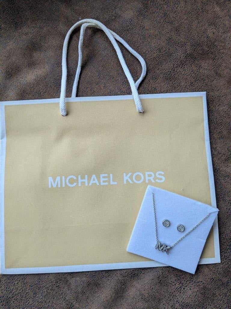 Michael Kors zilveren sieraden set, Met kristal, Verzenden, Nieuw, Zilver