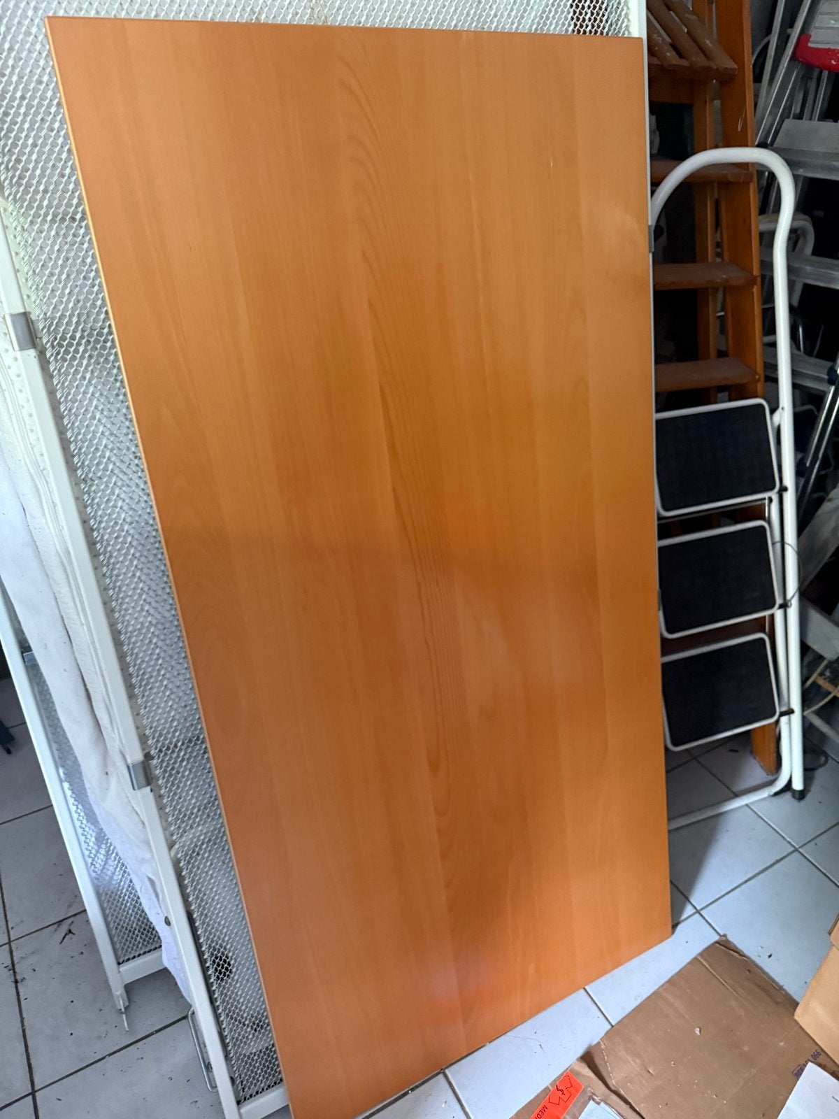 Bureaublad met aluminium poot - ca. 150x60 cm, Huis en Inrichting, Bureaus, Ophalen of Verzenden, Gebruikt