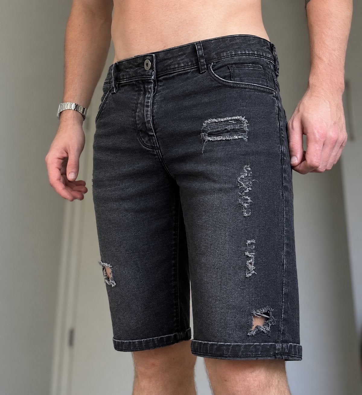 denim shorts zwarte maat S W29, Verzenden, Zo goed als nieuw
