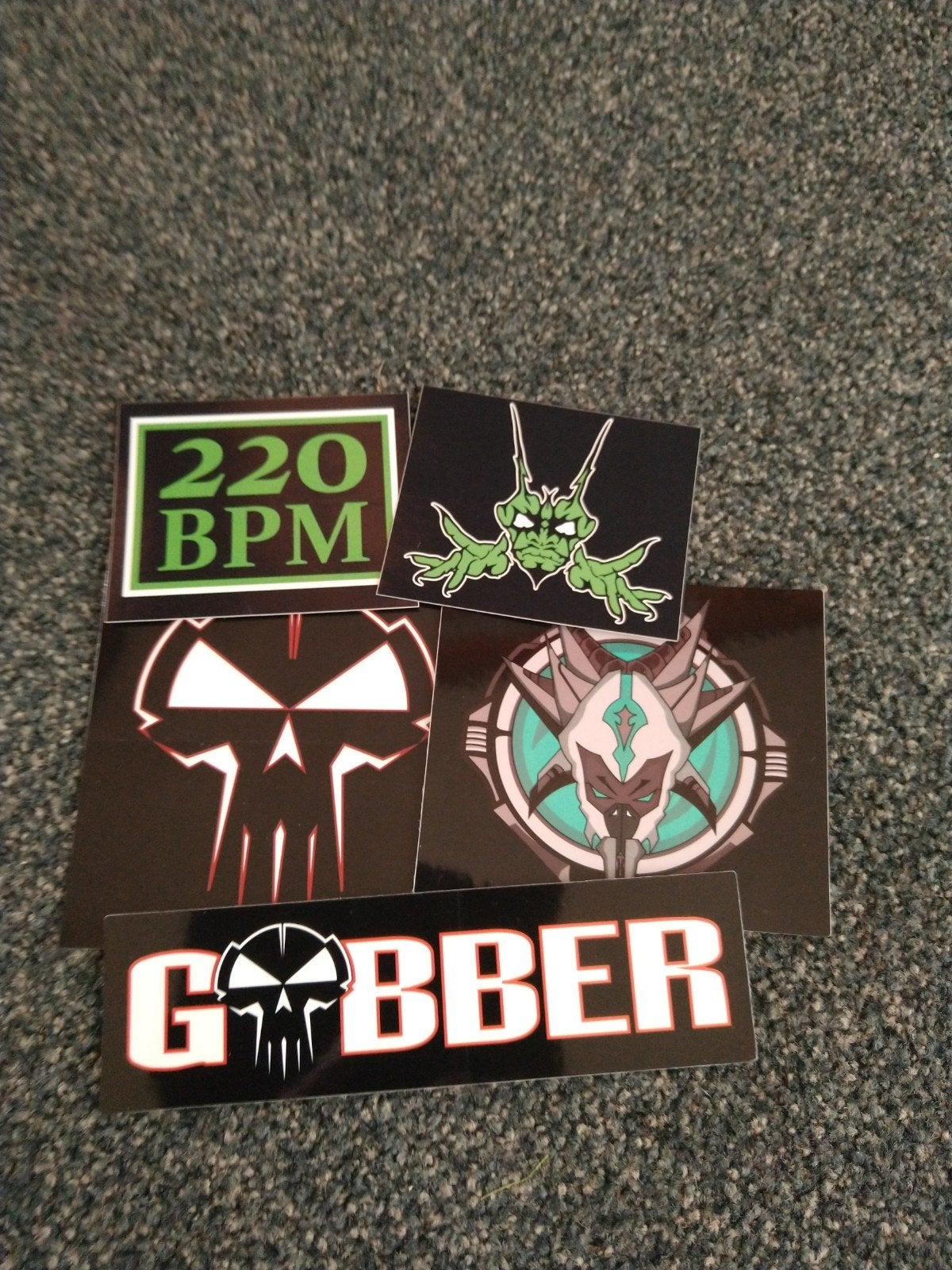 5 Gabber Hardcore Stickers - 220 BPM, Gabber, Punisher, Ophalen of Verzenden, Nieuw, Overige typen