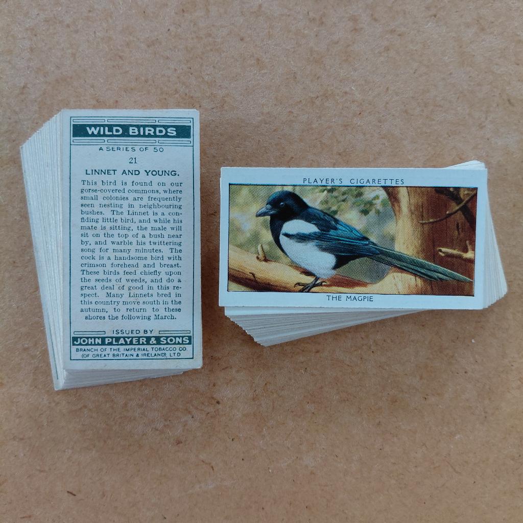 Wild Birds complete set 50 vogel cigarette cards 1932 Player, Ophalen, Gebruikt