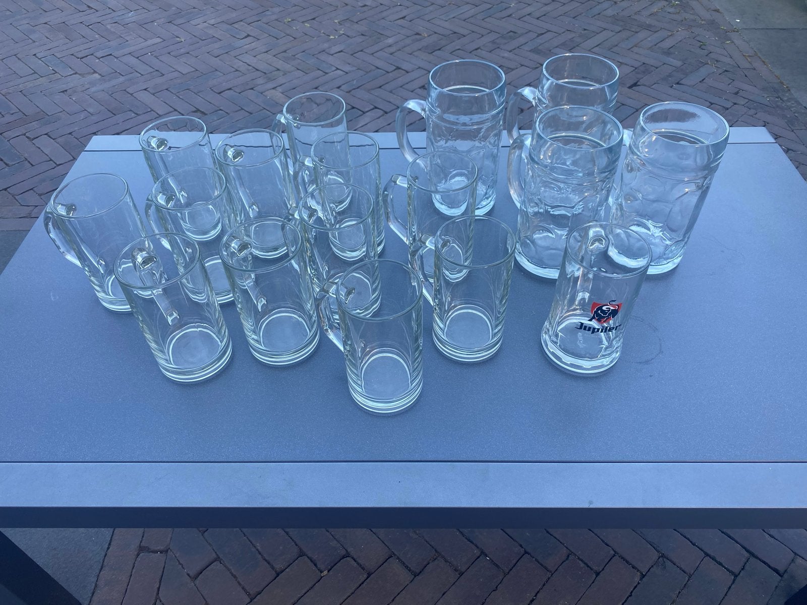 Grote partij bierpullen / bierglazen - diverse maten, Ophalen, Overige merken, Glas, Overige typen