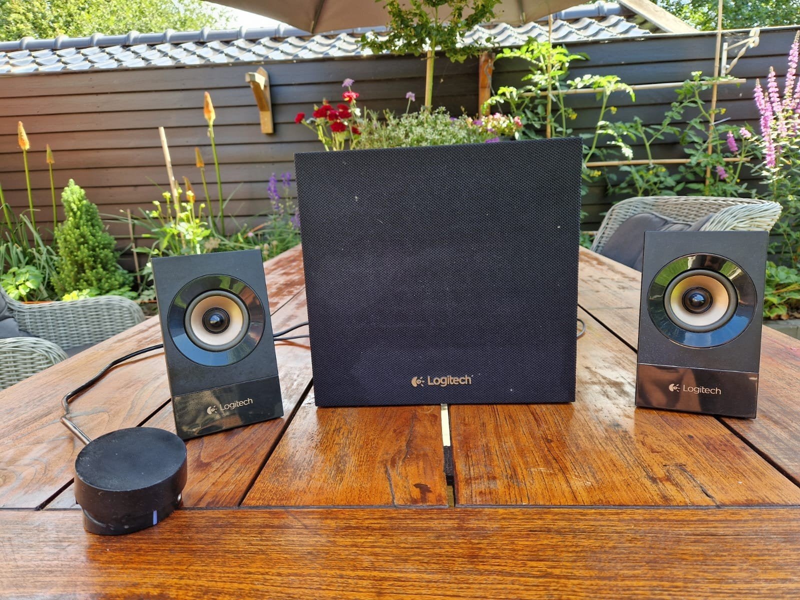 LOGITECH speakerset Zwart, Computers en Software, Pc speakers, Ophalen of Verzenden