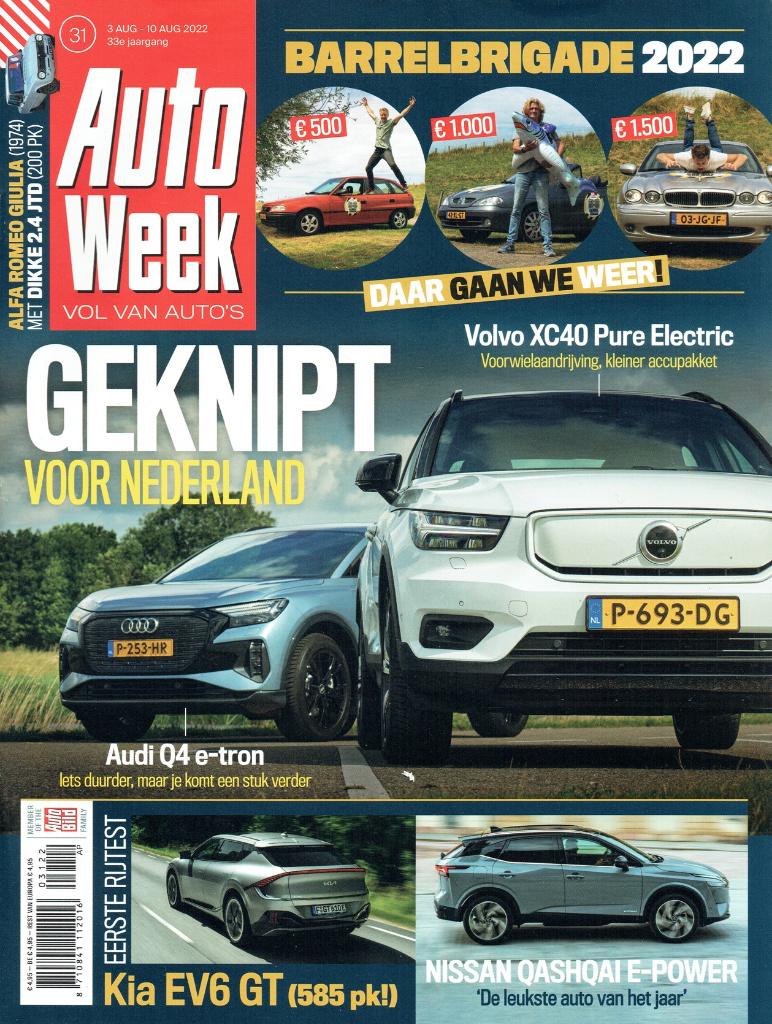 Autoweek 2022 nr. 31 (o.a. Audi Q4 e-Tron 40 & Volvo XC40), Boeken, Verzenden, Gelezen, Algemeen