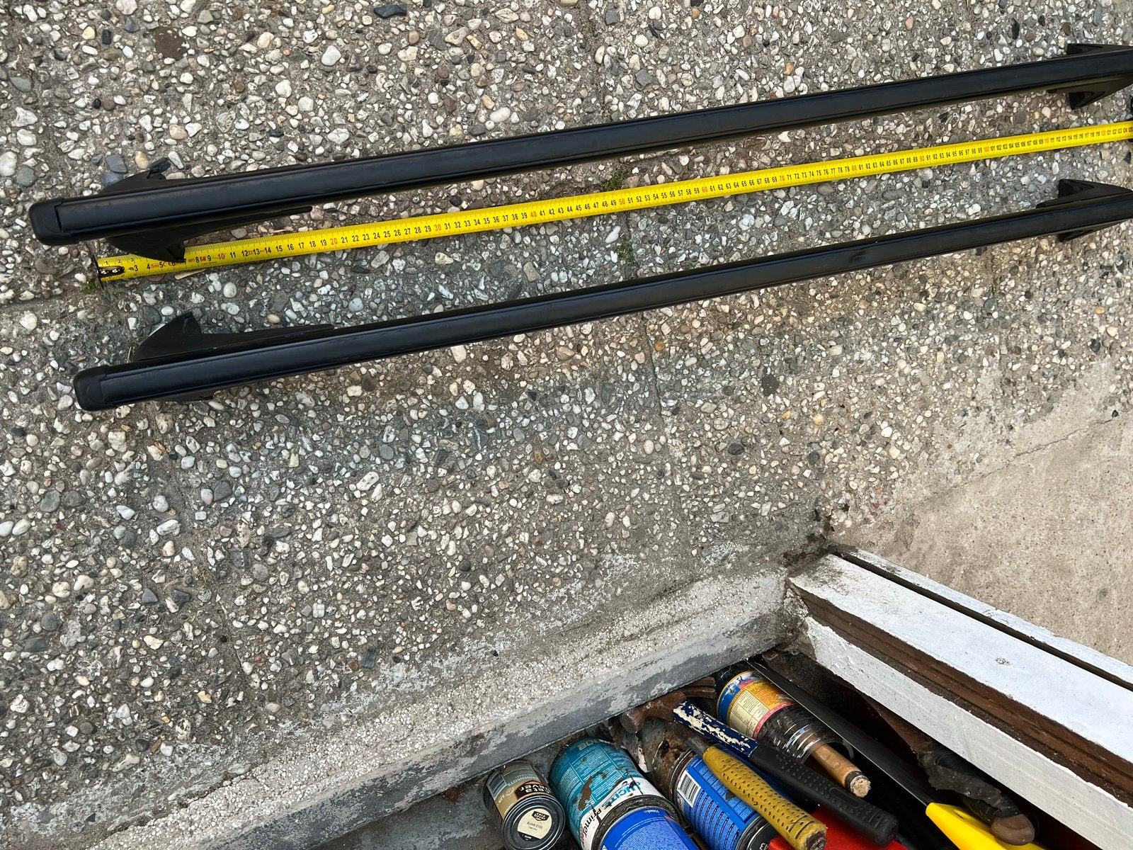 Dakdragers voor auto met dakrails- 120 cm lang, Auto diversen, Dakdragers, Ophalen of Verzenden, Gebruikt