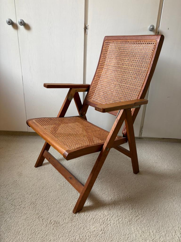 Vintage houten rotan stoel, Ophalen