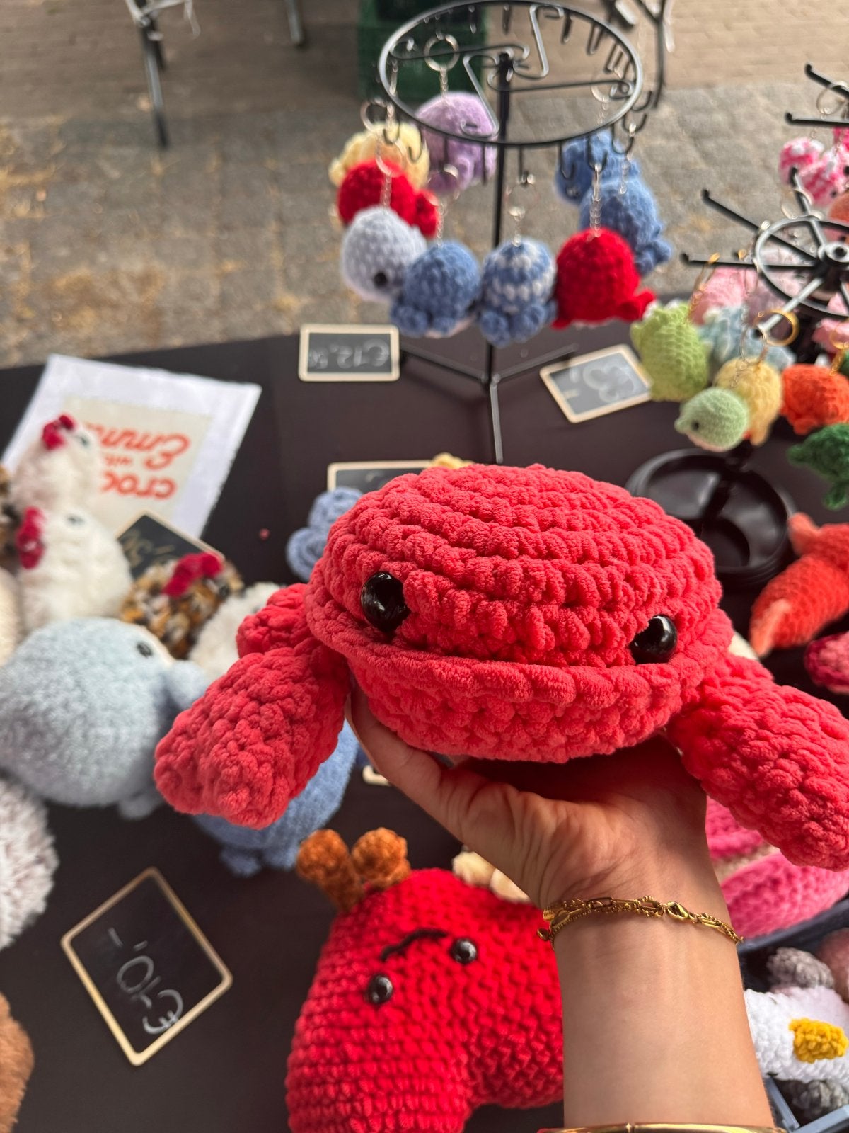 Schattige gehaakte rode krab - Handgemaakt kraamcadeau, Overige merken, Overige typen, Nieuw, Ophalen of Verzenden